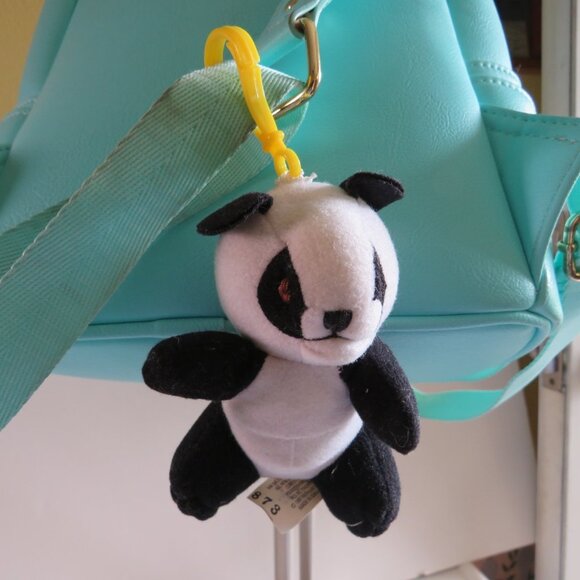 Panda Bear BACKPACK CLIP plush mini stuffed animal #2 zoo animal - Picture 1 of 3
